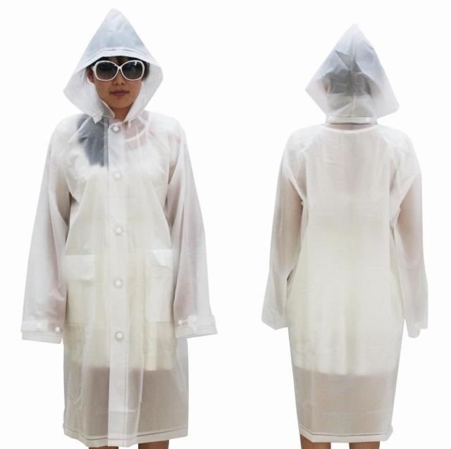 Free Shipping New arrival white fashion eva material eco-friendly adult raincoat long design raincoat