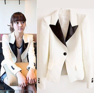 Free shipping New arrival women casual foldable long sleeves white black blazer coat lady fashion Slim OL suit outerwear