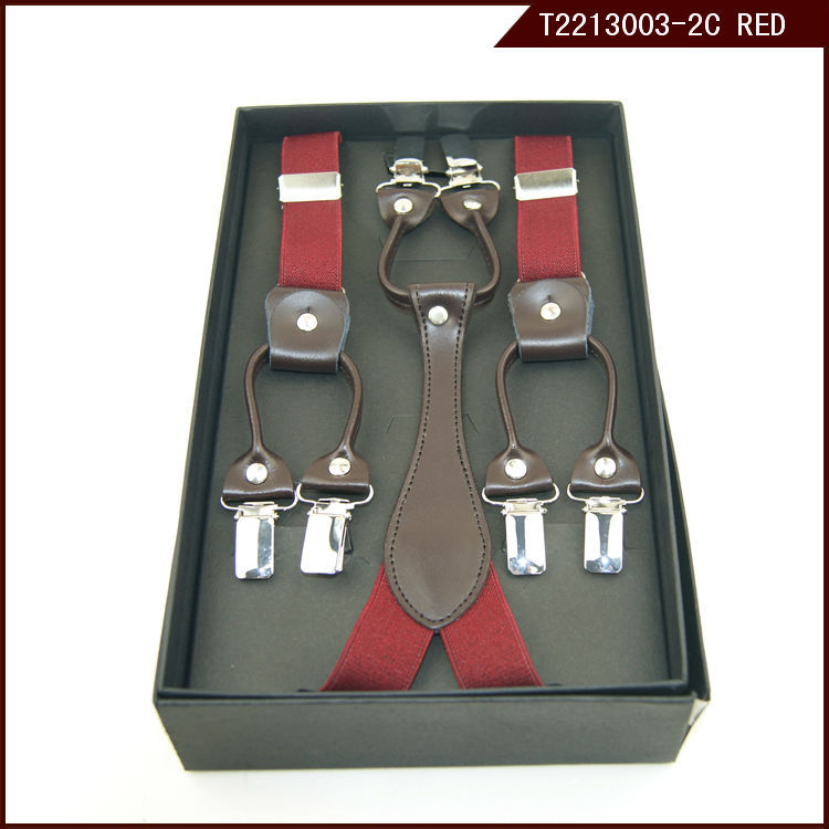 Free Shipping New Arrival Women Clip-on Suspenders Braces Adjustable Elastic Genuine Leather Braces 2.5cm Width T2213003