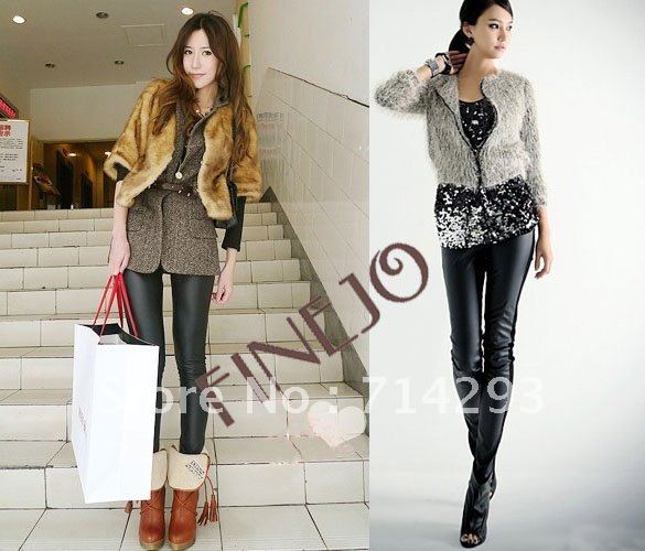 Free Shipping New Arrival Women leggings, PU Leather tights pants Wholesale black 1967