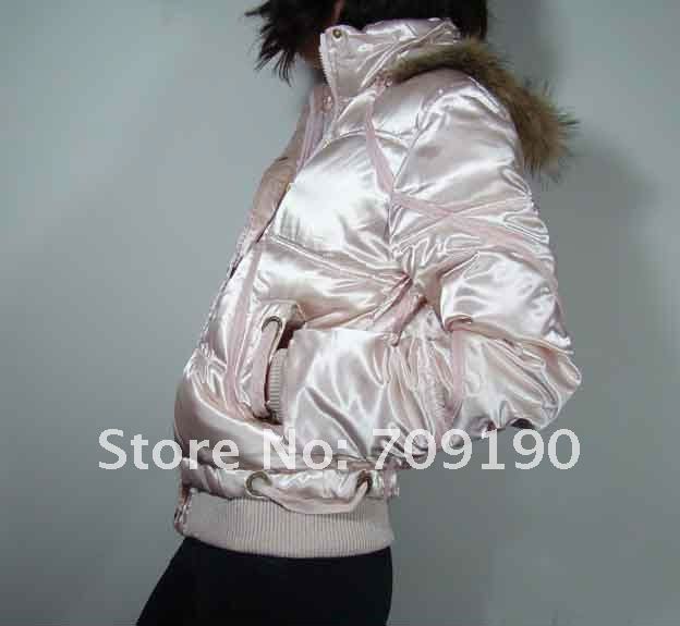 FREE SHIPPING New arrival women's down coat with real fur removable hoodi