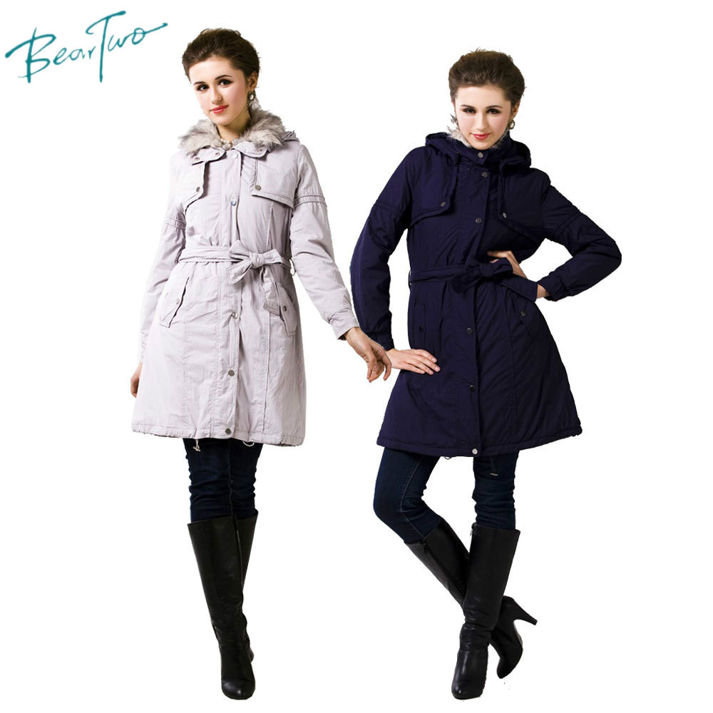 Free shipping! New arrival women's liner medium-long slim waist with a hood cotton-padded jacket wadded jacket outerwear