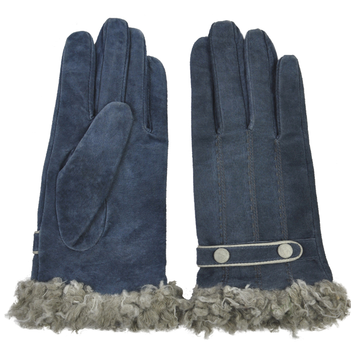 free shipping New arrival women's pig suede leather gloves kenmont autumn and winter thermal gloves finger gloves 4902