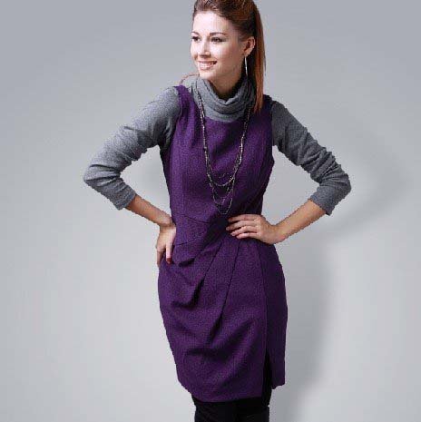 Free Shipping New Arrival Women's Sleeveless Dress 100% Wool Vest Casual Dresses for Spring Wholesale MS9252