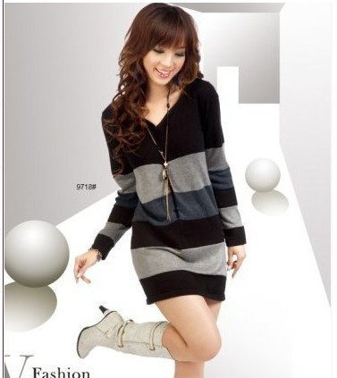 Free Shipping New arrival women's sweaters,Ladies' sweater,Women's long-sleeve V-neck sweater Color:Black,Purple