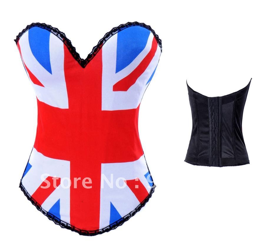 Free shipping!New Arrivals British Flag Printed Bonded Corset