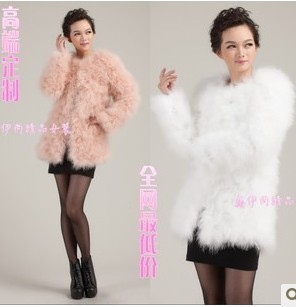 Free shipping New authentic ostrich hair grows in the fur coat special offer