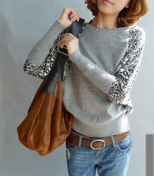 Free Shipping,New Autum Winter leopard Mercerized Cotton Batwing Coat Knitting sweater A025