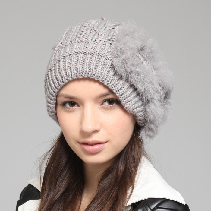 Free Shipping New Autumn And Winter Women's Hat Rabbit Fur Handmade Knitted Female Hat 1320