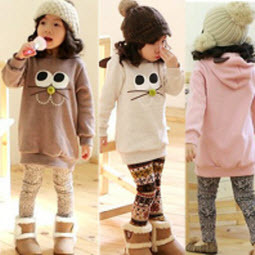 Free shipping new autumn winter cute style clothing female child hoodie thick fleeces sweatshirt T-shirt top outerwear