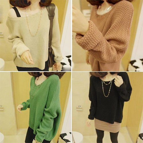 Free shipping New Batwing Womens Ladies Casual Loose Knit Pullover Sweater Coat Top Lqd  WS39