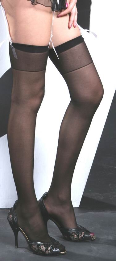 Free shipping!!New Black Sheer Nylon Stretch Stockings