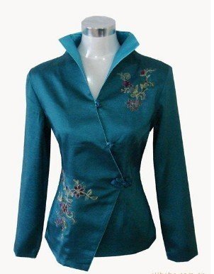 Free Shipping New Blue Chinese style Women's evening jacket Sz:8-10-12-14-16 JL0317