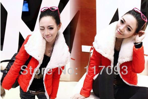 Free Shipping ! New Brand 1pcs  Women's Fashion Big Lapel Winter Warmer Lambs Coat Wool Jacket Outwear Hot Dropshipping