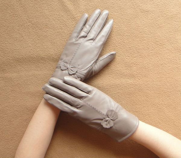 Free Shipping New Brand High Quality Warm Soft Lined Ladies Genuine Leather Gloves For Winter m0032