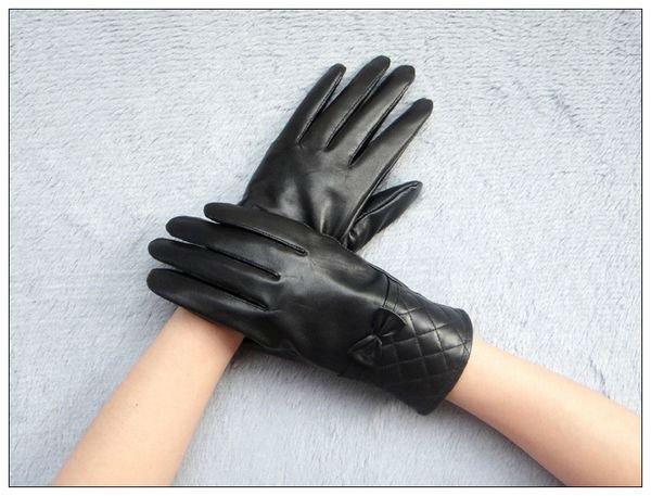 Free Shipping New Brand High Quality Warm Soft Lined Ladies Genuine Leather Gloves For Winter w0002