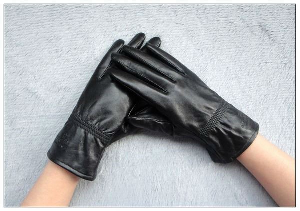 Free Shipping New Brand High Quality Warm Soft Lined Ladies Genuine Leather Gloves For Winter w0004