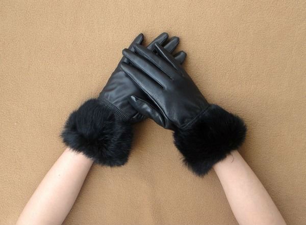 Free Shipping New Brand High Quality Warm Soft Lined Ladies Genuine Leather Gloves For Winter w0031