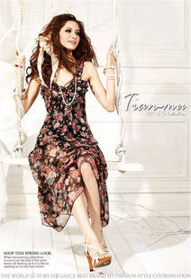 Free shipping new chiffon bohemian v-neck women dress 2 colors Wholesale & Retail