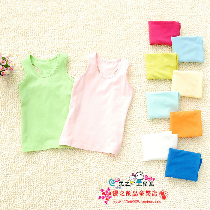 Free shipping new Children's clothing female child summer 2013 candy color male child baby sleeveless T-shirt 100% cotton tank