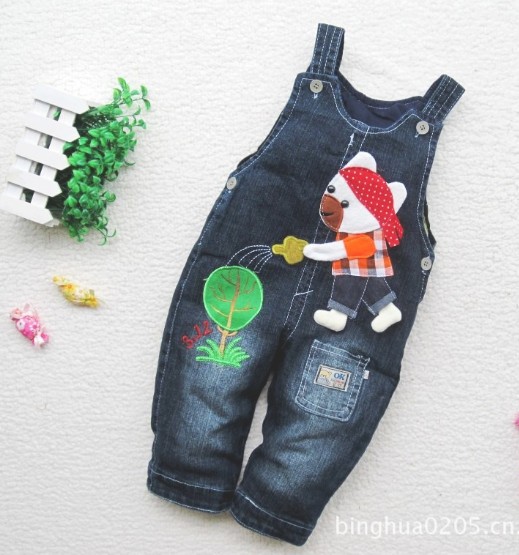 Free shipping new children's wear spring children jeans overalls children's pants