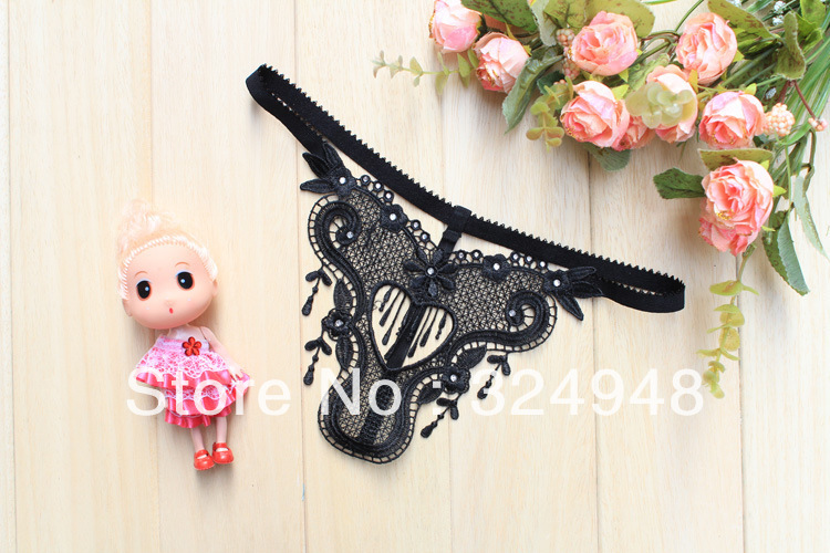 Free shipping New  crystal flower  black lady briefs/ pants/underwear