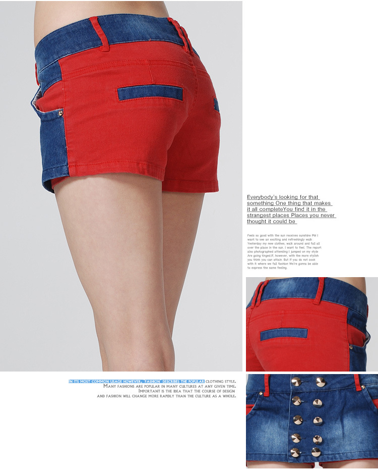 Free Shipping  New Double-Breasted Denim Shorts Stretch Jeans Skirt Culottes Cowboy (No. LSA140)