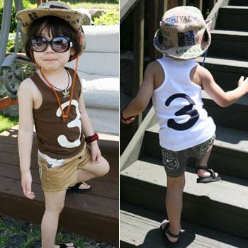 Free shipping new fashion 13 children's clothing summer girls clothing male 3 vest sleeveless T-shirt 100% cotton t-shirt 2