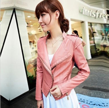 Free Shipping! New fashion 13 code of Europe and the United States women's motorcycle leather short paragraph PU leather jacket