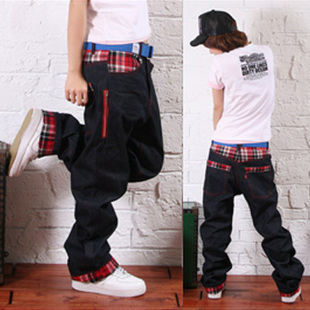 Free shipping new fashion 2013 hiphop hip-hop jeans plus size loose skateboard jeans