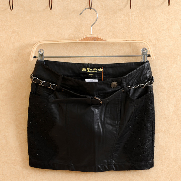 Free shipping new fashion Autumn and winter slim hip skirt fashion bust skirt female slim miniskirt step skirt leather skirt