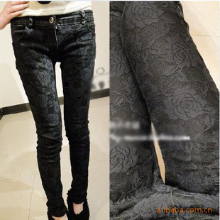 Free shipping new fashion Clothes women's 2013 spring outsourcing lace super fashion jeans female mushroom