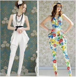 Free shipping !New Fashion Harem womens jumpsuits.Summer Sleevess Big size rompers,High quality S M L XL,A913