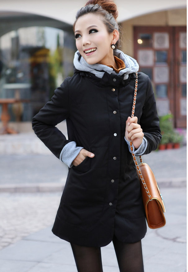 free shipping new fashion letter glossy cotton-padded clothes long design women's wadded jacket warm winter coat