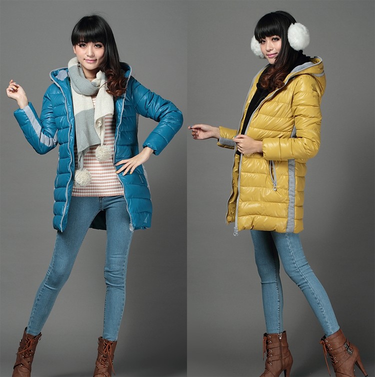 free shipping new fashion letter glossy cotton-padded clothes long design women's wadded jacket warm winter coat size xl-xxxl