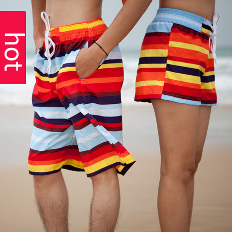FREE SHIPPING new fashion lovers beach pants men and women hot sale big size Sports shorts male loose flat pants