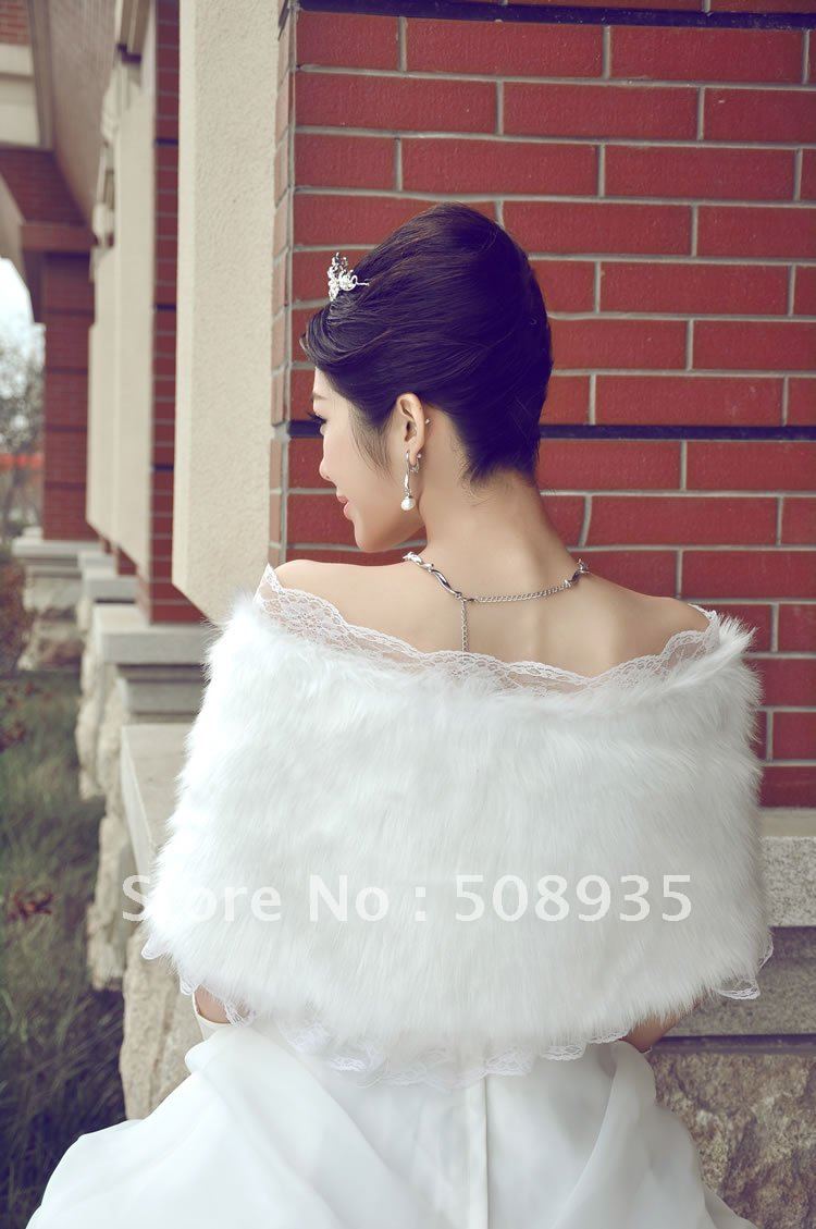Free shipping,new fashion women/ladies bridal/wedding dress Artificial faux fur shawl,wedding cape wrap/ bolero/ jacket