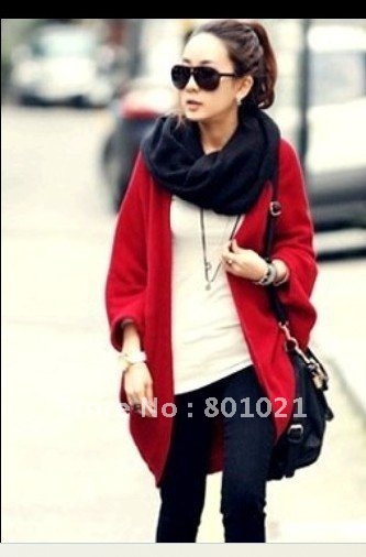 Free Shipping New Fashion Women Lady Loose Bat Dolman Sleeve Knit Sweater Top Cardigan Shawl Cape Knitted Sweater
