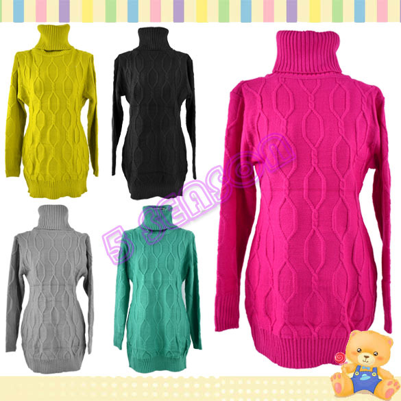 Free Shipping New Fashion Women's Bottoming Pullover Knitting Solid Color Long Sleeve Turtleneck Sweater 10056