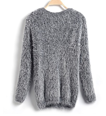 free shipping new fashion women's o neck pullover long sleeve mohair soft sweater women's fashion coat