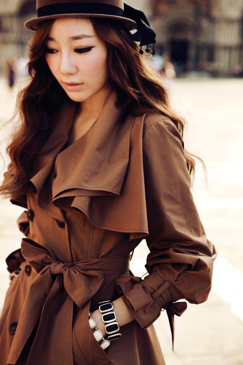Free shipping New Fashion Women Slim Double-breasted Coat,Casual jacket Long Outwear