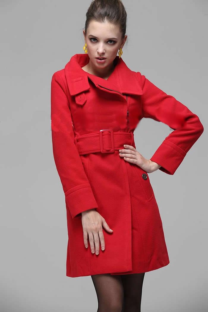 Free shipping New Fashion Women wool coat slim long overcoat zipper trench coat outerwear winter clothes outdoor jacket