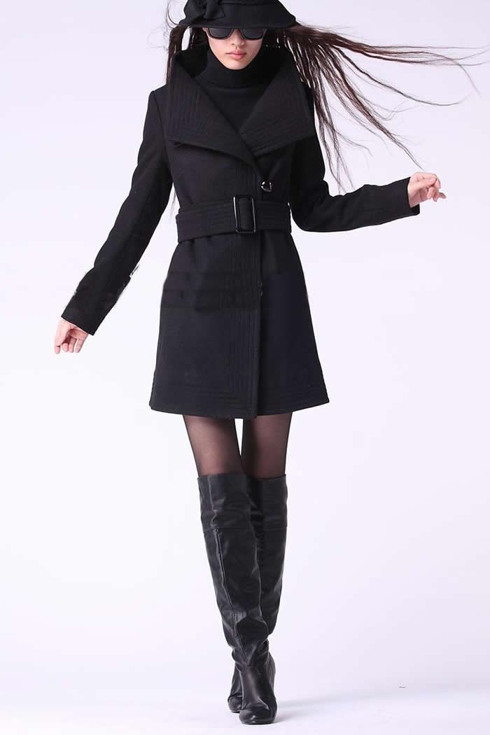 Free shipping new Fashion Women wool coats trench coat outerwear garment winter overcoat warm clothes outdoor slim fit lothes