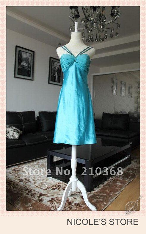 Free Shipping ! New FASHIONABLE Ruched Straight Knee-Length Sweetheart Sleeveless Chiffon party dress N-D-S-0041