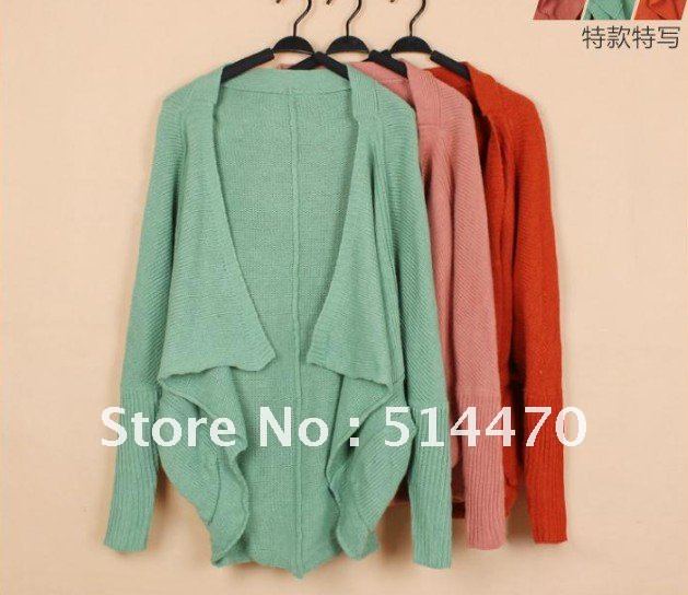 Free Shipping ! New FashionWomen's  Cardigans  Cape coat sweater/ lady long sleeve stripe leisure suit loose design