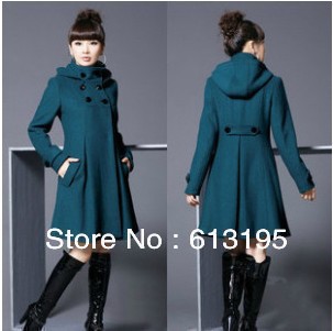 Free shipping, new female winter, cape-hooded double-breasted coat, Nizi jacket / wdx092