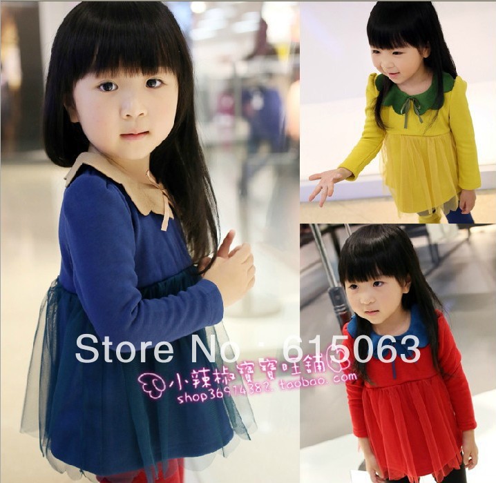 Free shipping! New girls doll collar thicker plus velvet fight yarn bottoming shirt wholesale