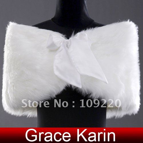 Free Shipping New GK Faux Fur  Bridal Wrap Wedding Shawl Stole Tippet Jacket CL2615
