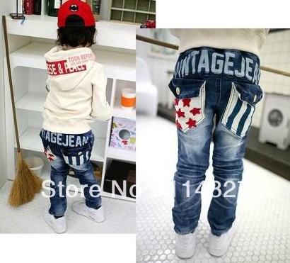 Free shipping ,New high quality children's jeans,vintage jean classic fashion boy's Jeans, 5pcs/lot,