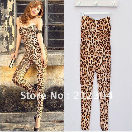 Free shipping new hot leopard sexy waist Bra jumpsuit piece pants